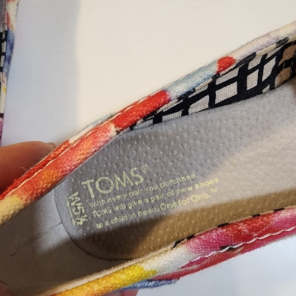 Toms Floral Peep Toe Wedges Espadrilles size 5.5 - Picture 10 of 11